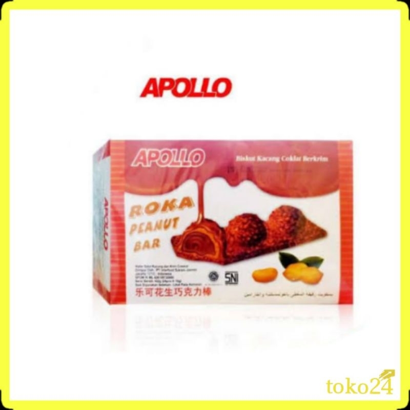 

Apollo Roka Peanut Bar Wafer 1 Box isi 24