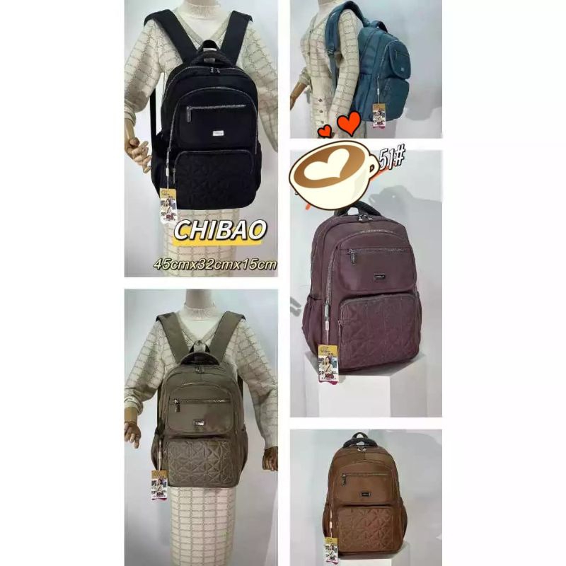 Original Tas Ransel Chibao Laptop JUMBO 15 Inch Import Korea Elegan Terbaru
