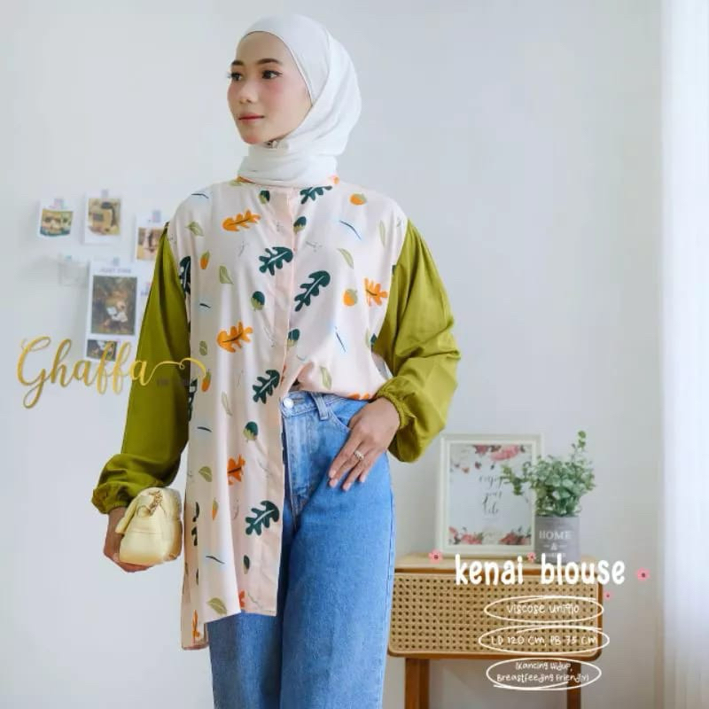 KENAI BLOUSE BY GHAFFA BLOUSE MOTIF BAHAN VISCOSE