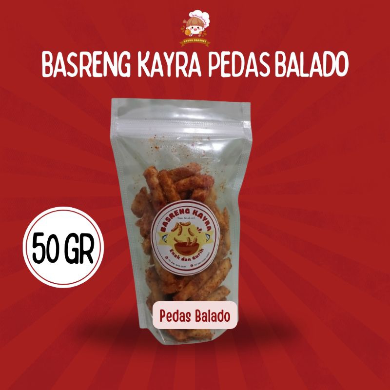 

cemilan basreng 50 gram / Basreng ikan tenggiri /rasa pedas balado