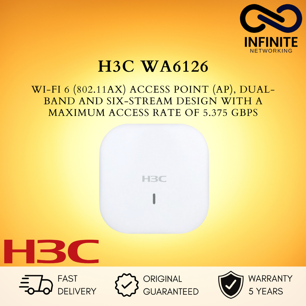 H3C WA6126 EWP-WA6126 Wi-Fi 6 Internal Antennas 6 Streams Dual Radio 802.11ax/ac/n High Density Indo