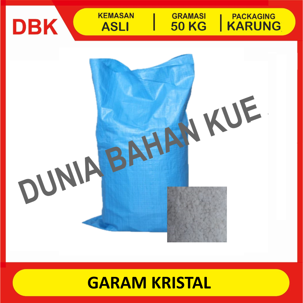 

NATRIUM CHLORIDE / NACL / GARAM KRISTAL FOOD GRADE 1 BAG 50 KG