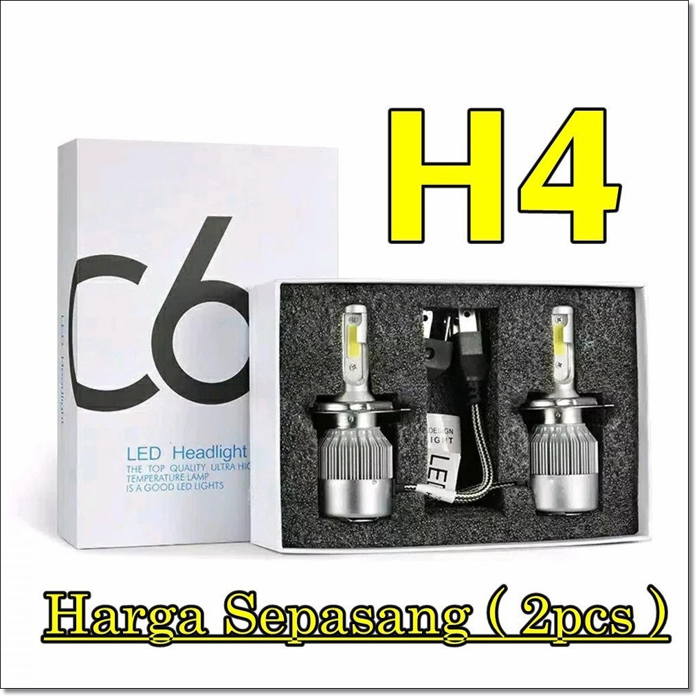 (2 PCS) Lampu mobil LED C6 H4 36W dengan Kipas / Headlamp / grandmax / Avanza / Motor / H4 / Bohlam 