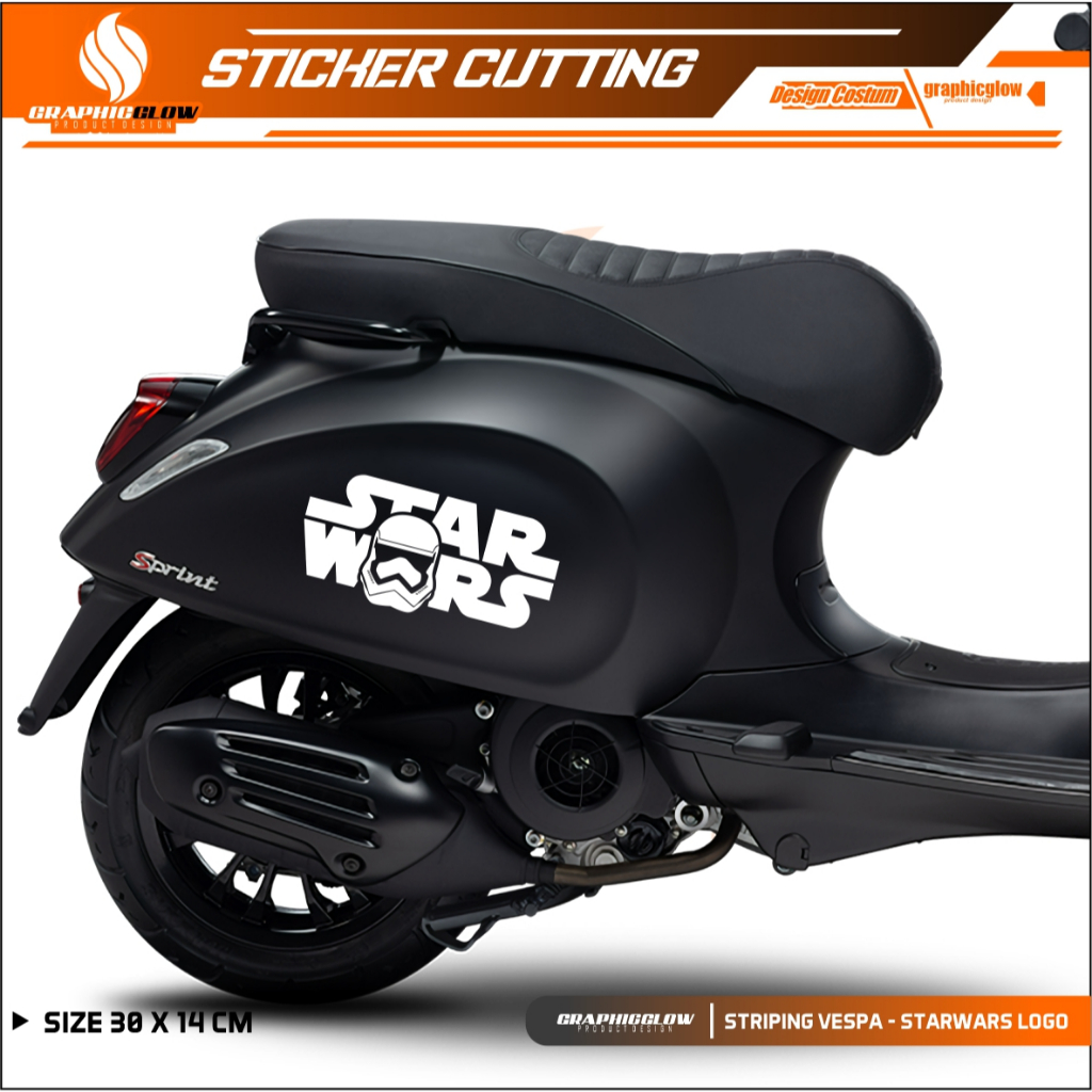 STICKER CUTTING STIKER MOTOR STRIPING CUTTING VESPA SC VSP SPRINT LX SCOOPY LOGO STARWARS