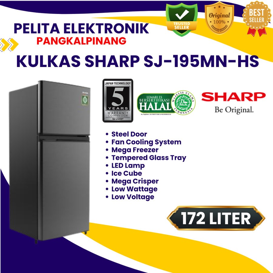 Sharp Kulkas 1 Pintu SJ-192MN-HS Jumbo [Dark Silver]