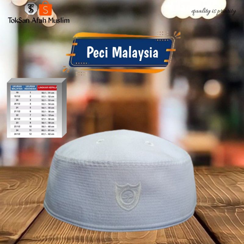 Peci Malaysia | Peci Putih Malaysia Polos