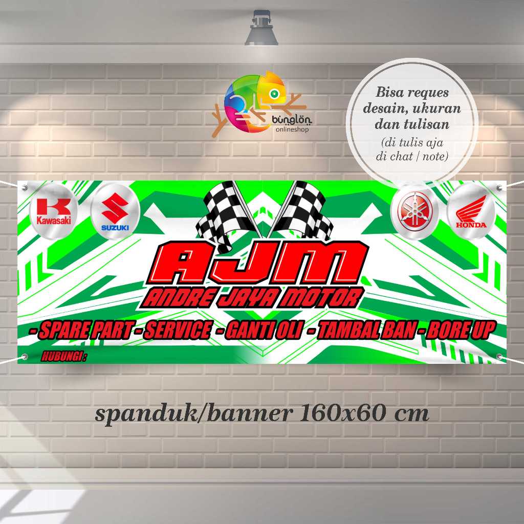 Spanduk Banner Bengkel Motor G Free Custom Desain