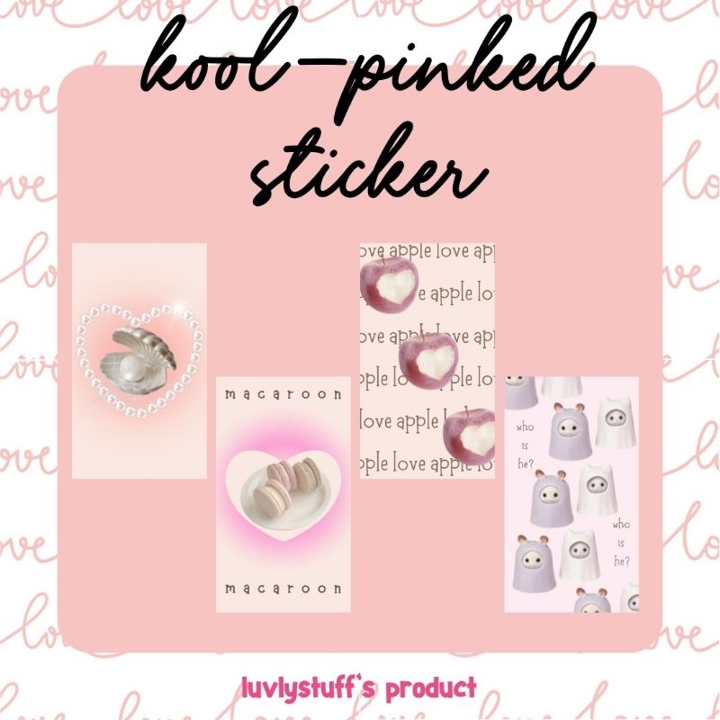 [Luvlystuff] KOOL PINK STICKER DECO AESTHETIC || PINTEREST STIKER IDEA AESTHETIC DECO