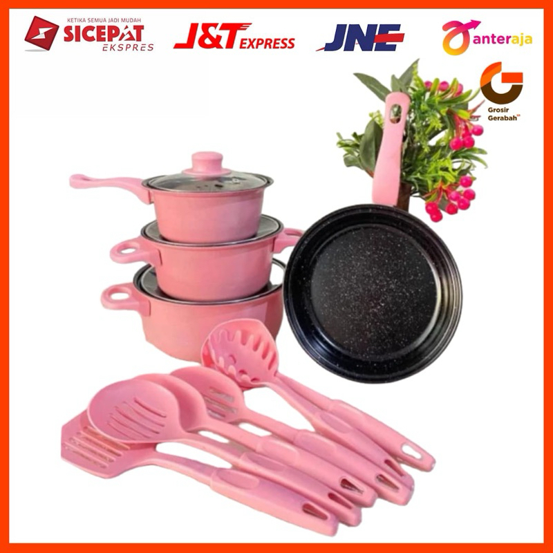sun glass cookware set 13pcs warna m-31s pastel