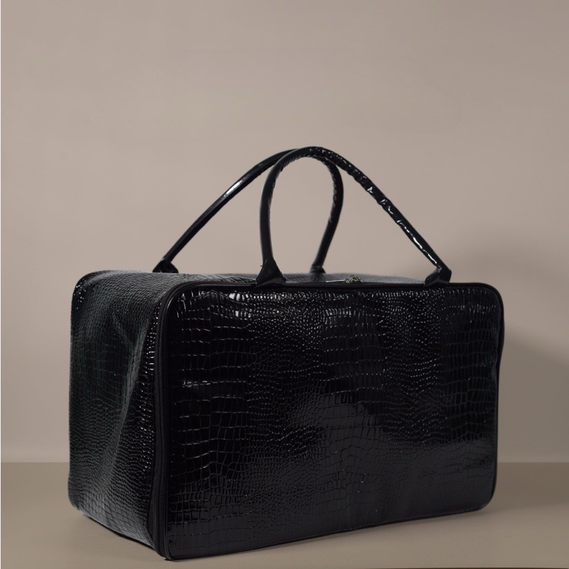 TRAVONTA | Tas Travel Croco Besar Hitam | Tas Koper Wanita Croco | Tas Travel Bag Croco | Travel Bag