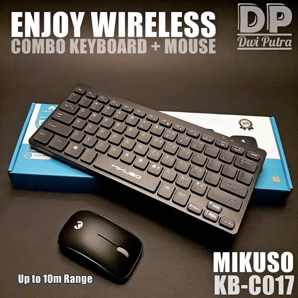 KODE F34S KEYBOARD MOUSE MIKUSO KBC17 MINI COMBO WIRELESS USB  SLIM CHOCOLATE OFFICE MULTIMEDIA  LAP