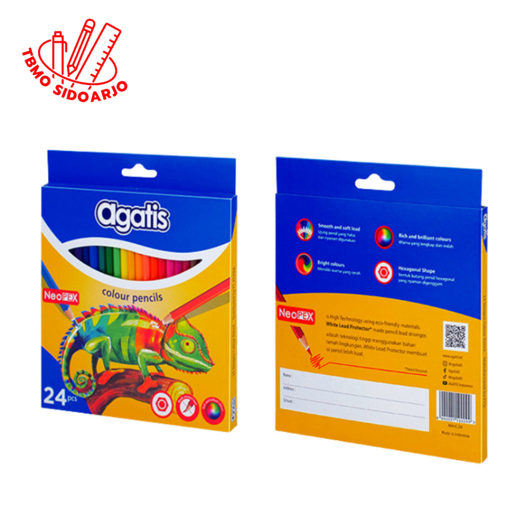 

TBMO Pensil Warna Agatis Neopex 24 Warna Hexagonal