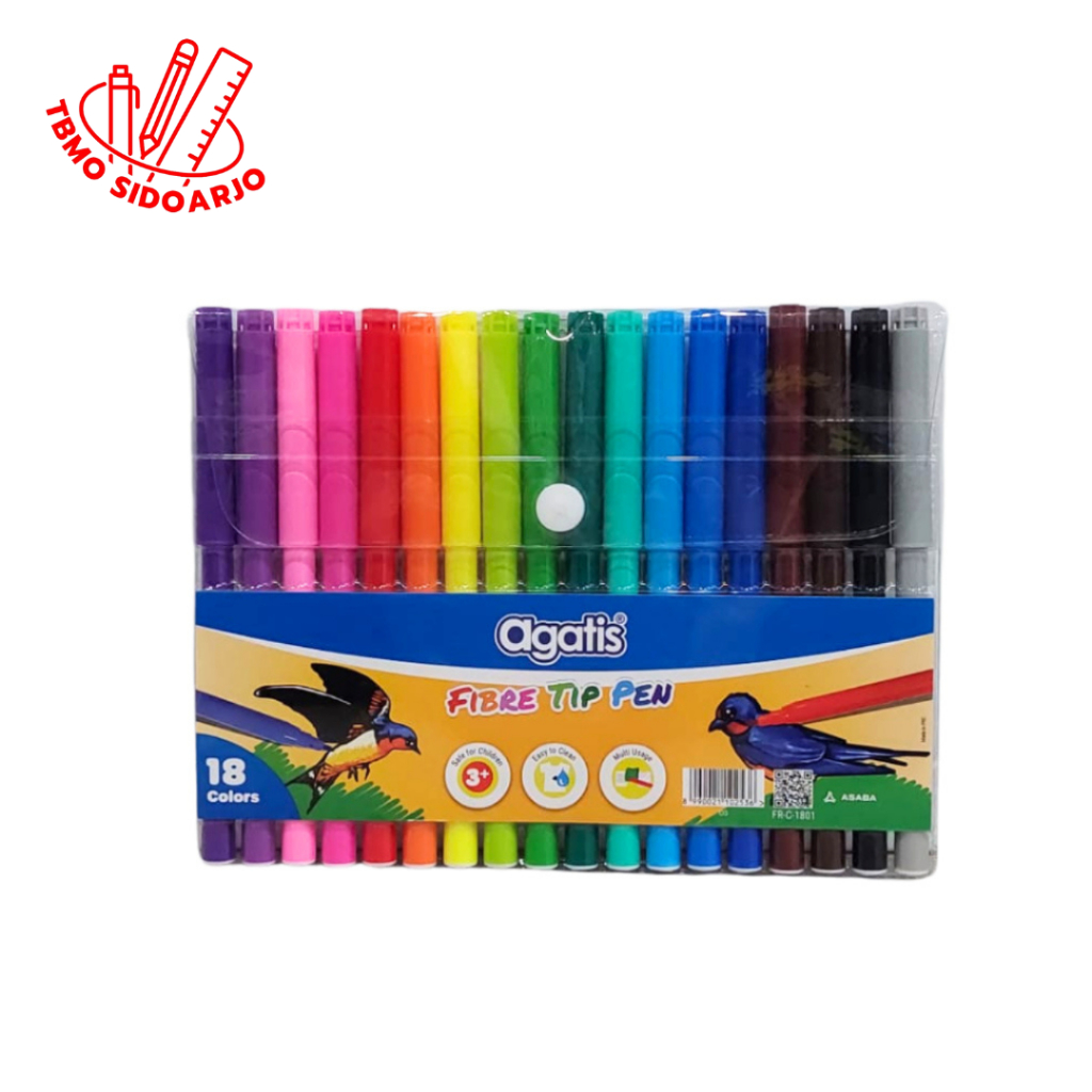 

TBMO Agatis Fibre Tip Pen / Spidol Warna Kecil 18 Warna C-1801-B