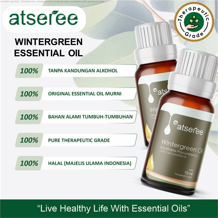 Atseree Wintergreen essential oil minyak gandapura atsiri 5 ml 10 ml 30 ml Asli Murni original Essen