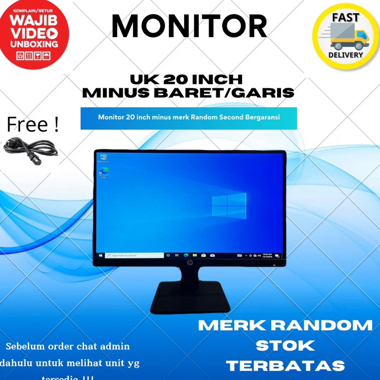 KODE L83W MONITOR PC KOMPUTER CCTV LCD 16 17 19 2 22 INCH LENOVO DELL HP LAYAR MINUS GARIS BARET SAN