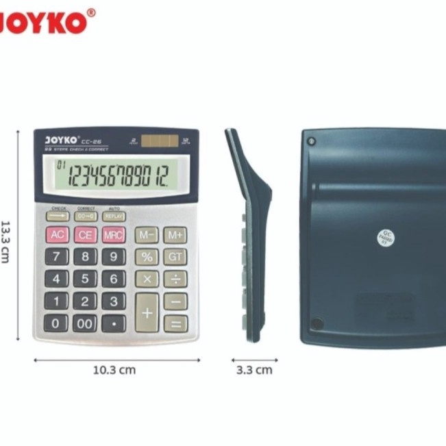 

JOYKO CC26 CHECK CORRECT CALCULATOR 12 Digit Kalkulator Meja CC26