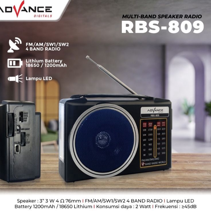 Inovatif RADIO JADUL  SENTER ADVANCE RBS89 FM  AM  SW1  SW2 4 BAND RADIO  Speaker USB flash Memory