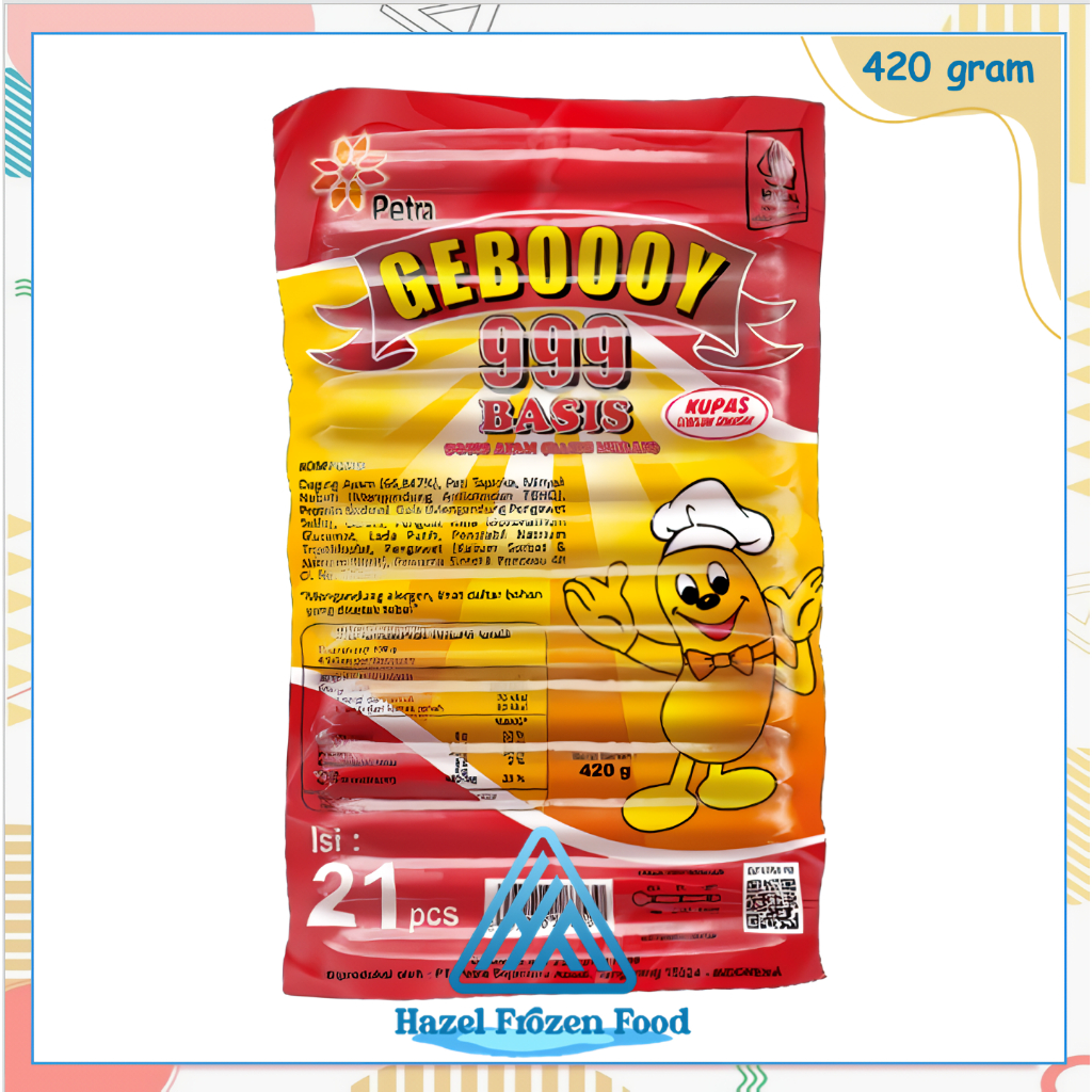 

Geboooy Basis 999 Baso Sosis 420 gram Merah Frozen Food Karawang