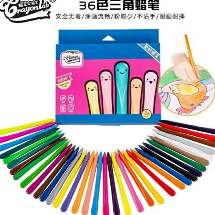 

Super Promo Crayon Lab Non Toxic Triangular Anti Air Isi 36 Pcs Pensil Warna