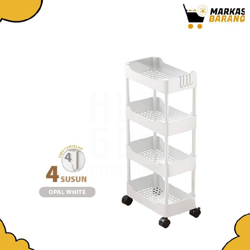 Rak Dapur Troli Plastik Susun 4 Serbaguna