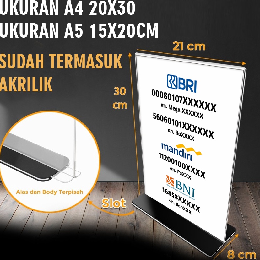 

AKRILIK STIKER PENGUMUMAN NOMER REK3NING