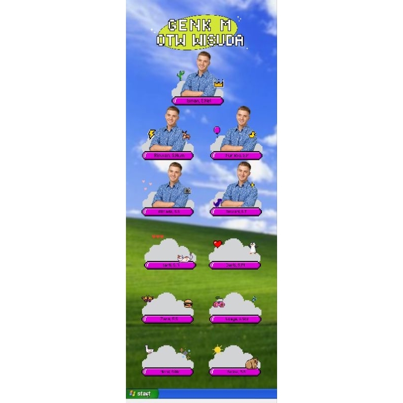 Desain Banner Wisuda Lucu ala y2k