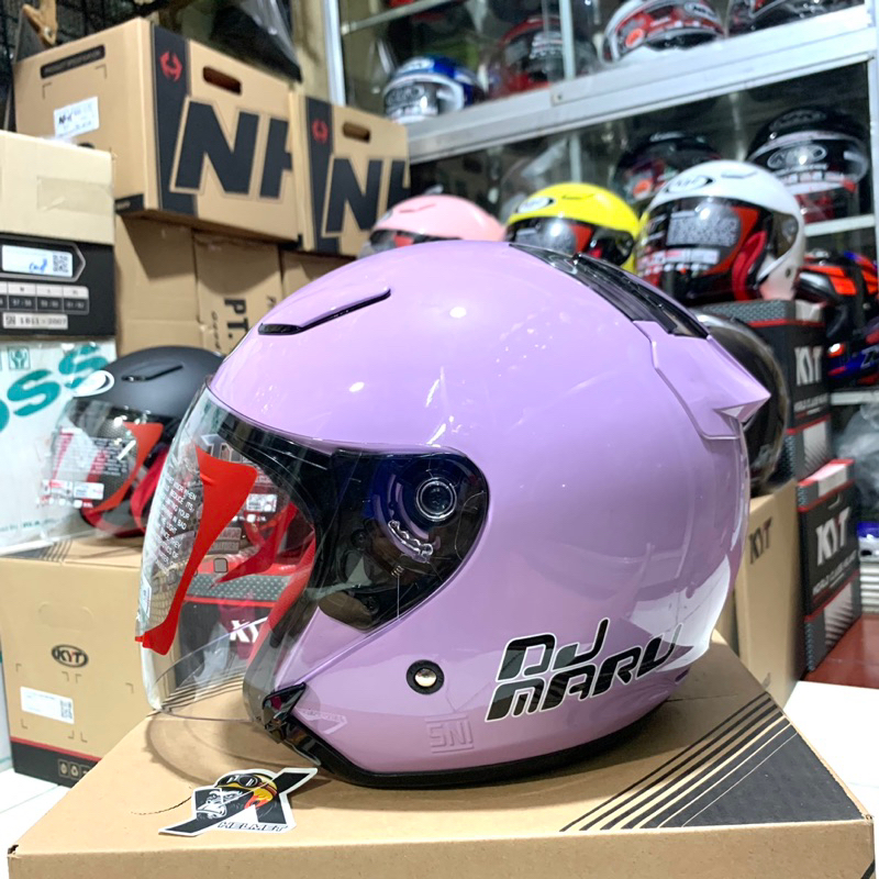 HELM KYT DJ MARU SOLID PURPLE - helm half face kyt dj maru original