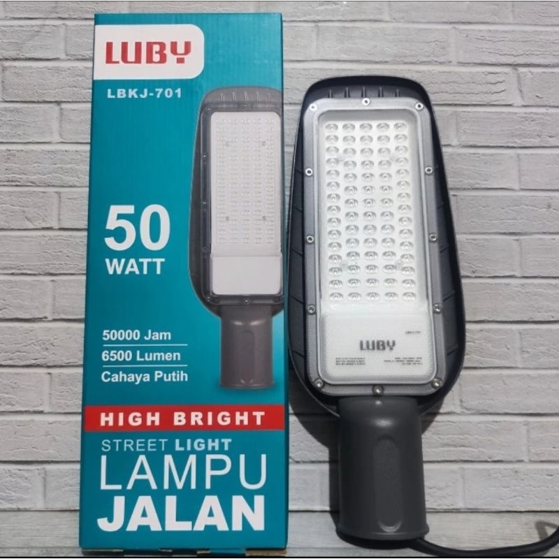LUBY LAMPU JALAN PJU 50W 50 WATT CAHAYA PUTIH 6500K STREET LIGHT SNI