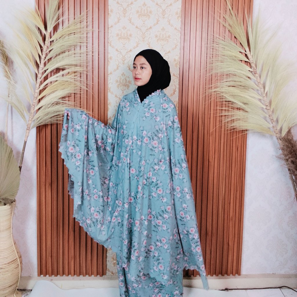 FAUZIAH - Mukena Traveling Mini Pouch 2in1 Parasut Korea Motif Premium Calista Series