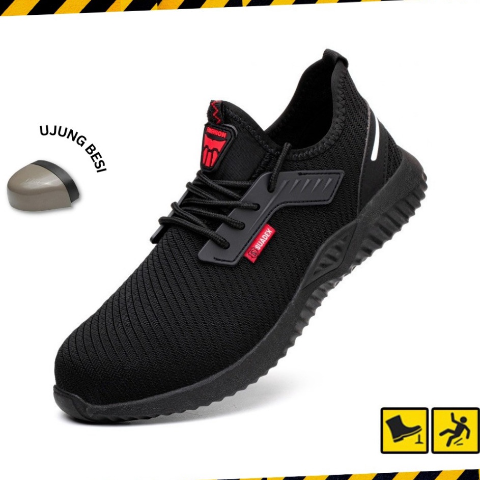 STAR SPORT SAFETY SHOES FASHION SEPATU SEFTY SAFETY KUALITAS MURAH BLACK 112