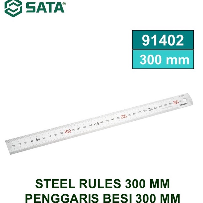 

SATA 9142 Penggaris Besi Stainless 3 mm 3 cm Steel Rules 3mm 3cm