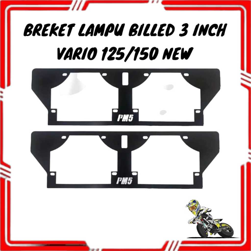 Breket bracket dudukan lampu projie billed HID 3 inch pnp vario 125 vario 150 new