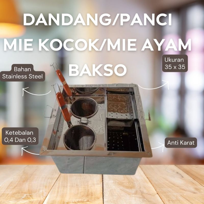 DANDANG/PANCI KOTAK/PANCI KOCOK/MIE AYAM BAKSO PANGSIT/BAKSO MALANG/STAINLESS STELL
