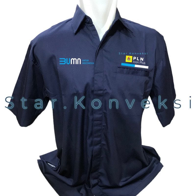 Baju Seragam Kemeja PDH ICON PLUS PLN ICON PLUS BUMN PLN ICON PLUS Lengan Pendek Lengan Panjang Warn