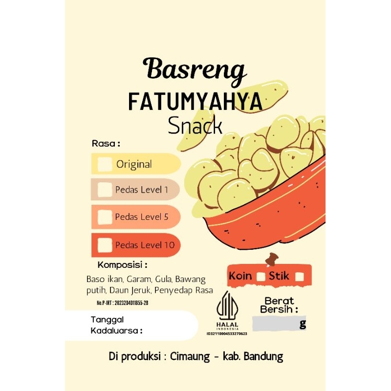 

Paket Reseller Basreng Fatumyahya Snack 5 kg ( order wajib baca Deskripsi )