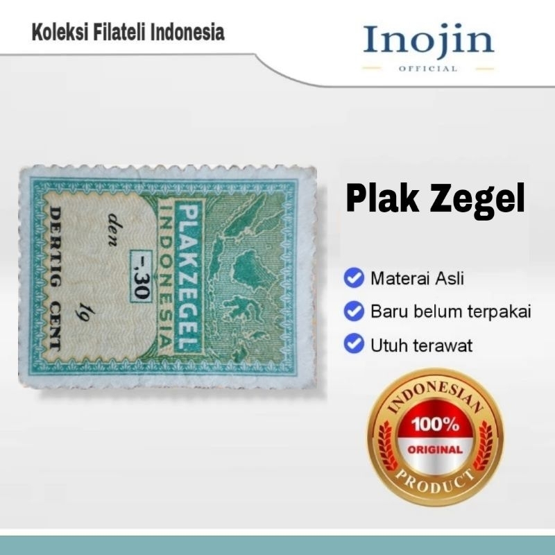 

Plak Zegel Indonesia 30 Cent Asli Original