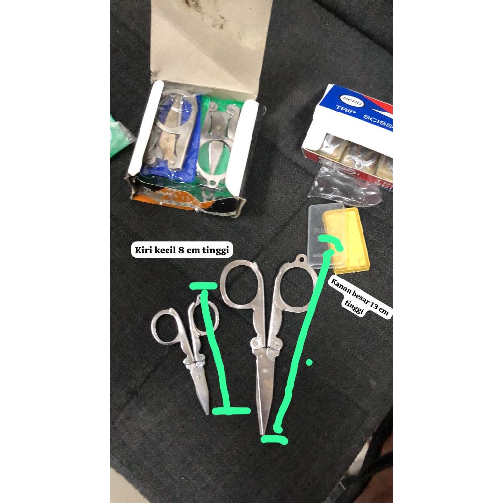 

gunting lipat kecil 8 cm / besar 13 cm tinggi made in china