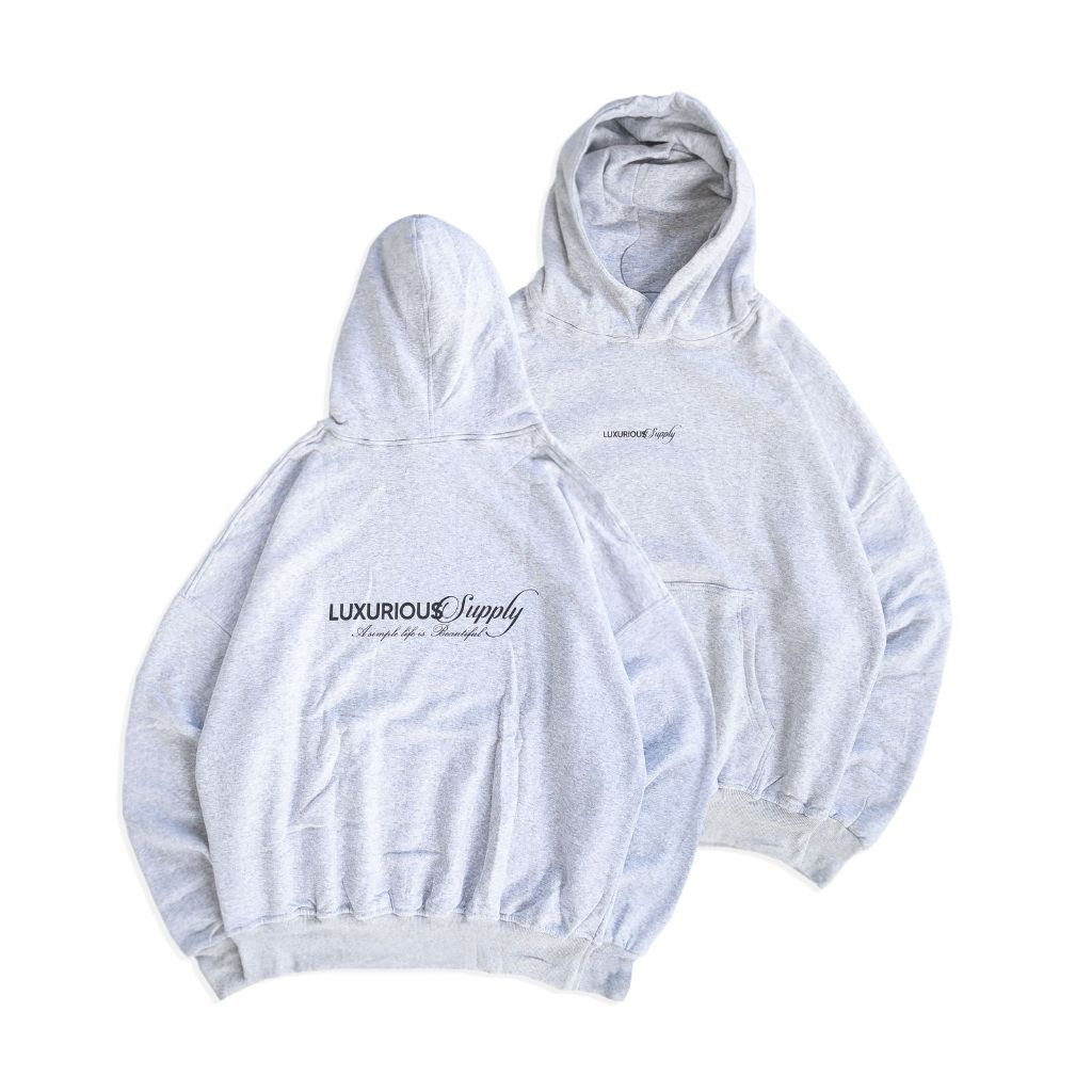 JAKET HOODIE GRAPHIC GREY LXCASUAL ' A SIMPLE LIFE IS BEAUTIFUL' [HD_1187]