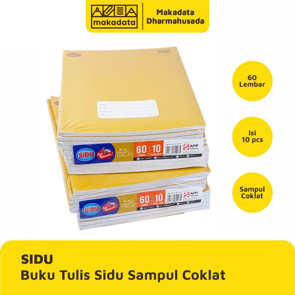

BUKU TULIS SIDU 60 LEMBAR SAMPUL COKLAT ISI 10 PCS / PACK