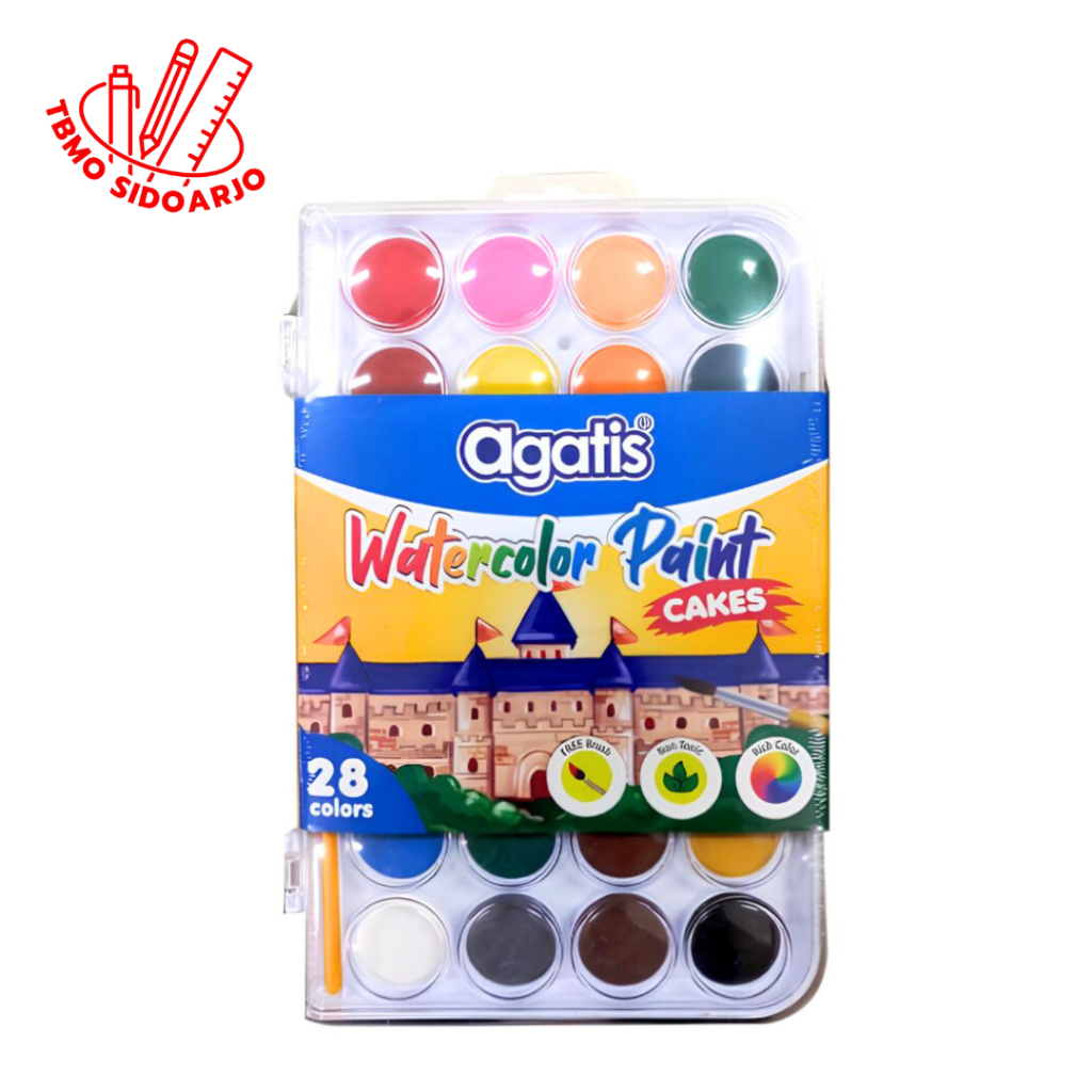 

TBMO Agatis Eco Watercolor Paint Cake 28 Warna / Cat Air 28 Warna