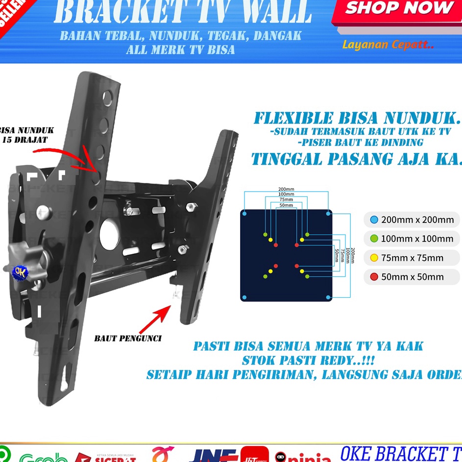 Bracket tv Samsung TCL Cooca LG Sony Sharp 14 22 24 29 32 39 4 42 inch
