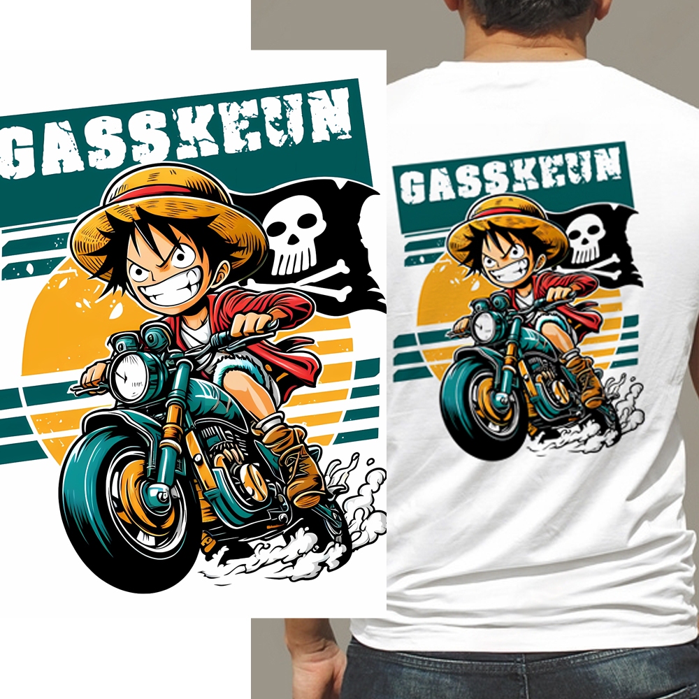 kaos baju anime one piece / kaos motor / kaos drag bike