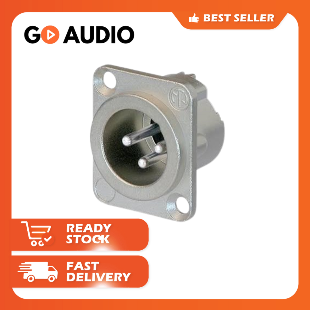 Socket Chasis XLR Neutrik Male Jantan NC3MD-LX Silver Original / Soket Casis Canon XLR Male Neutrik 