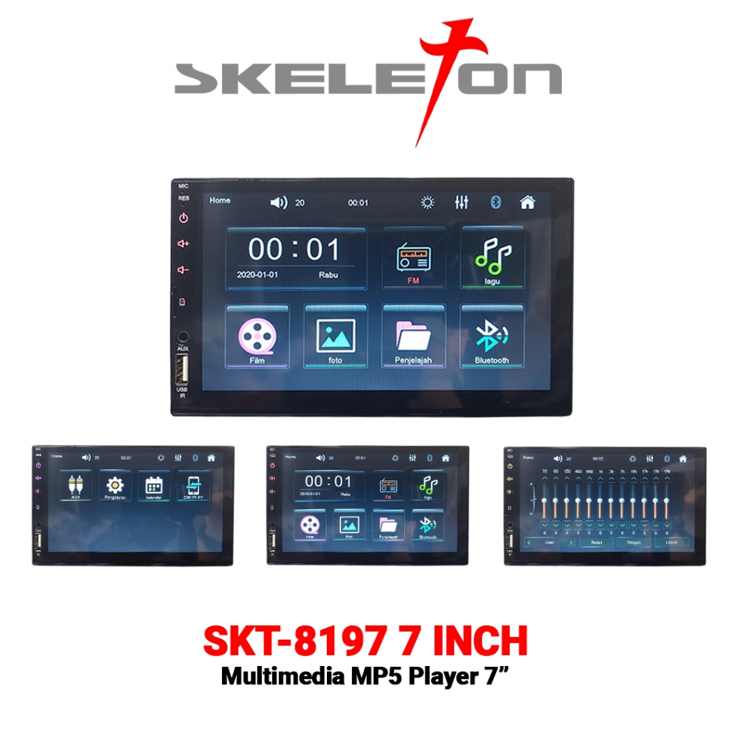 Tape Mobil Plug n Play Toyota Double Din SKT-8197T.7 Inch Skeleton MP5
