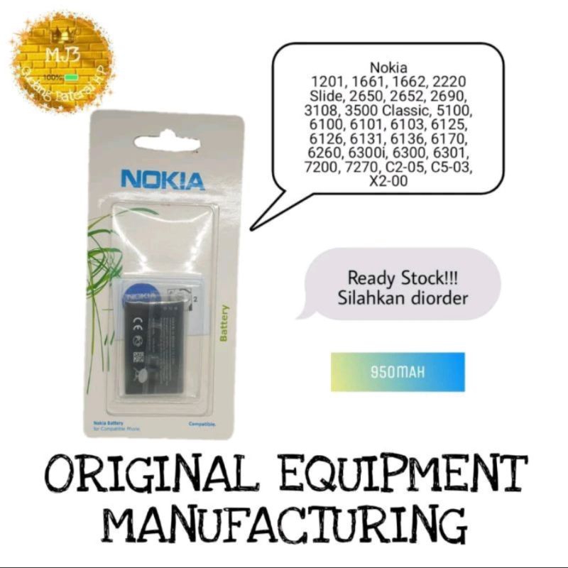 Baterai original Nokia BL 5C/BL 4C bisa juga untuk hp china