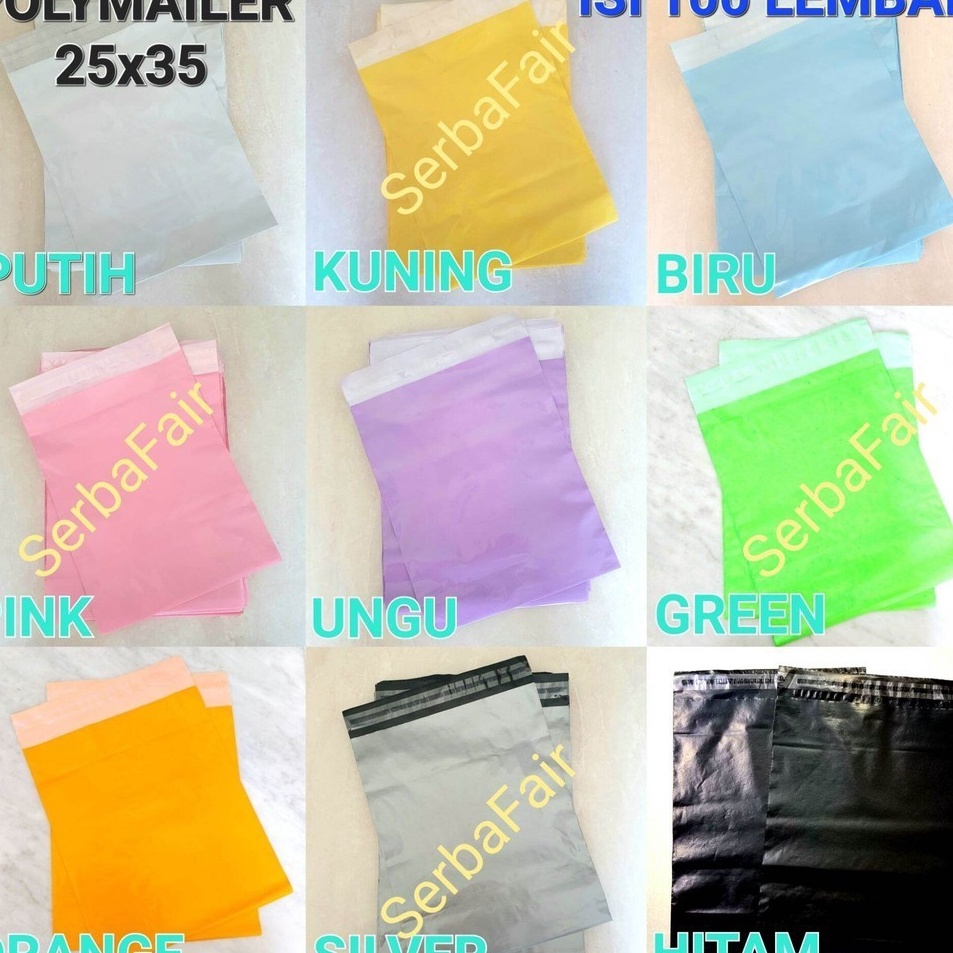 

Polymailer Warna 25x35 Poly Color Amplop Lem Seal Plastik Packing MURAH ISI 1