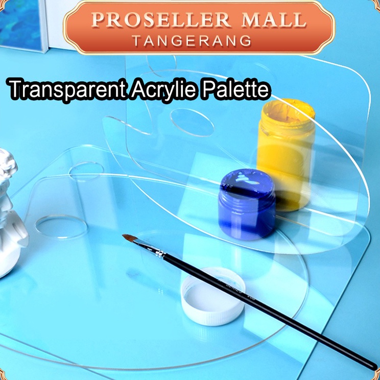 

23CMPalet Bening Akrilik Acrylic Palette Palet Lukis Akrilik Transparan Oval