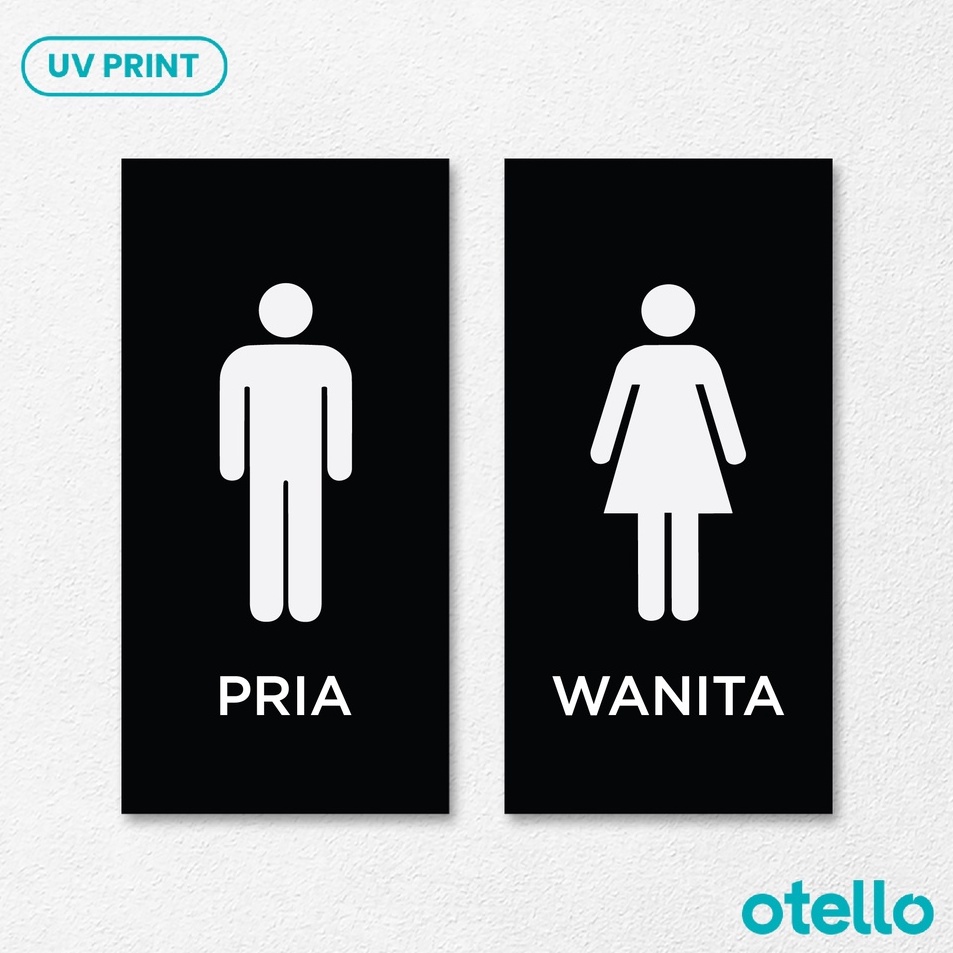 

Otello Sign Icon Toilet Pria Wanita Akrilik Signage Minimalist Acrylic Papan Tanda Nama Ruangan Acrylic WC Men Women Print