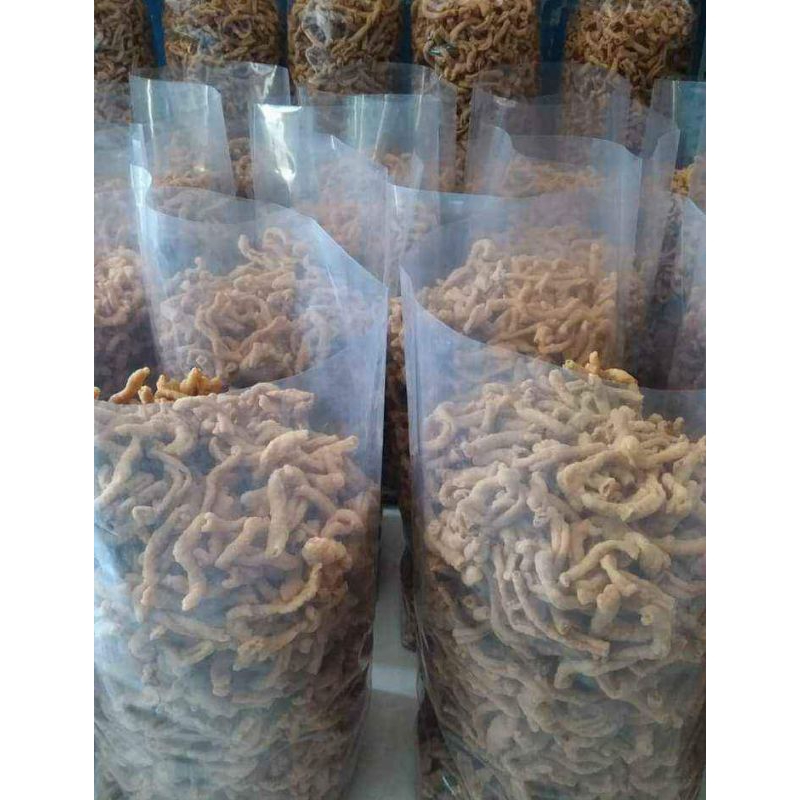 

kripik usus / kripik renyah / usus ayam / makanan ringan