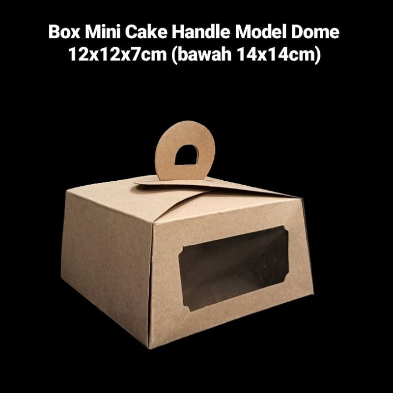 ( 5 pcs ) Cake Box Handle Mini Ukuran 12x12x7 cm Dus Jinjing Polos Packaging Kemasan Snack